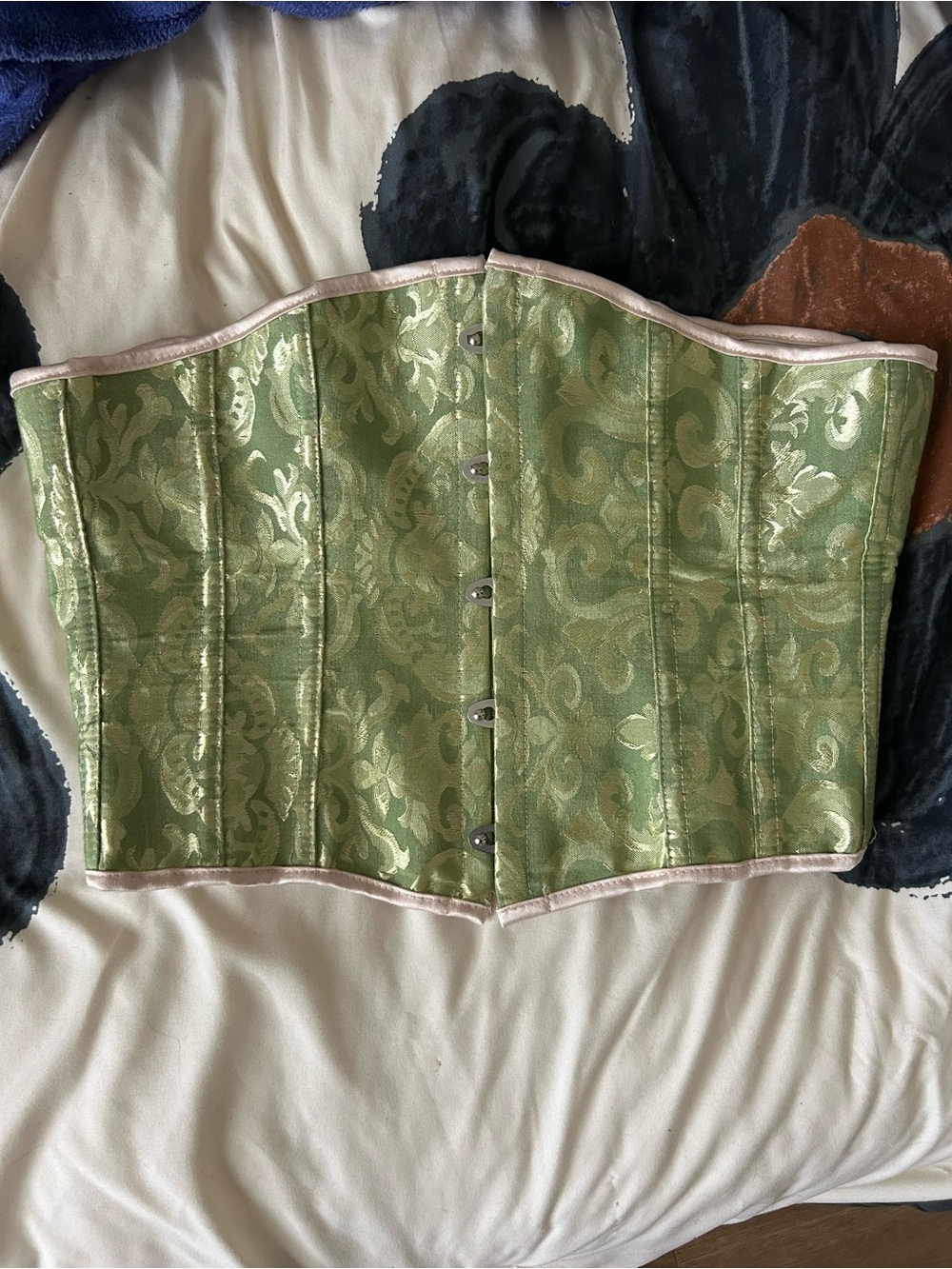 Green Brocade Underbust Corset - Women's Accessories